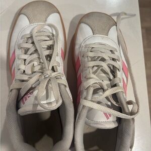 Adidas White and Pink Casual Shoes